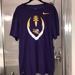 LSU Tigers Football Tee Shirt Nike Dri Fit